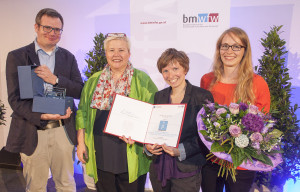 National Teaching Award “Ars Docendi” 2015 for the social sciences and humanities. Team from left to right: Maximilian Fochler, Ulrike Felt, Dorothea Born, Anna Pichelstorfer