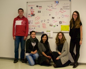 MA Student group working on one of the case studies “HPV vaccine controversy”